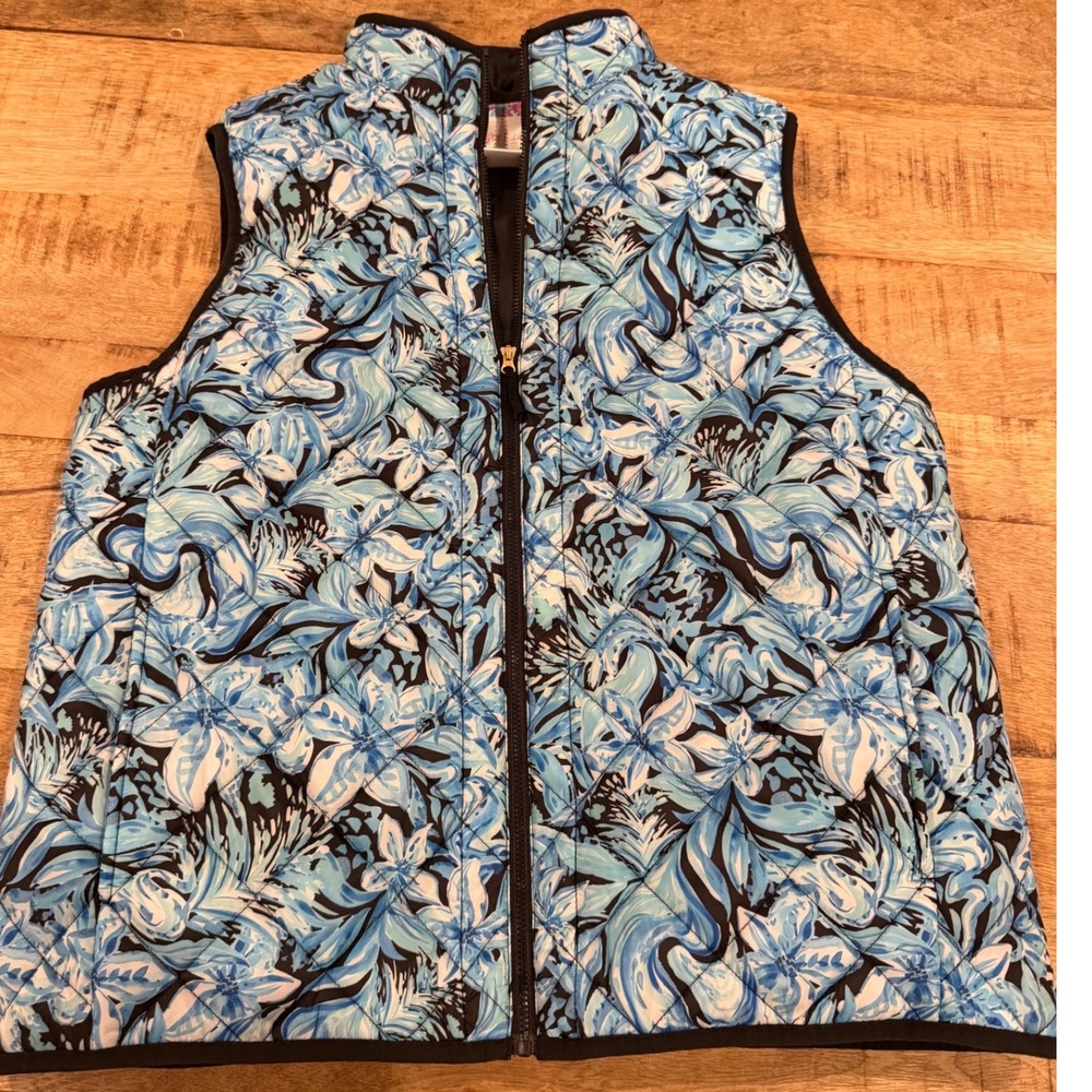 Stella Parker Collection Floral Blazer Jacket Black Multicolored Open Front L
